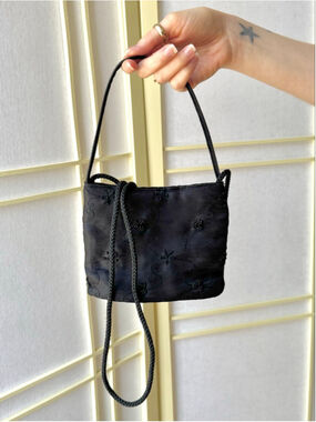 Claire's Vintage Y2K Black Beaded Mini Bag